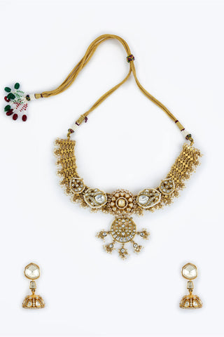 Choker Set Indian Wedding Gold Samira Polki Necklace by Vivinia by Vidhi Mehra