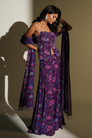 Palazzo Set Traditional Wear - Purple Florence Palazzo by Kiyohra