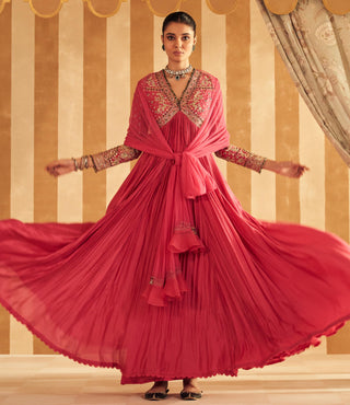 Pink aalam hunar anarkali set