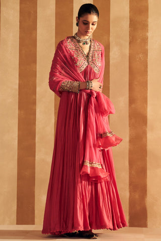 Pink aalam hunar anarkali set