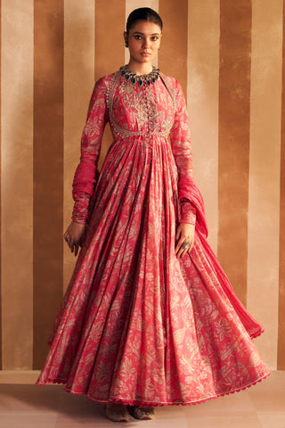 Pink yaqoob hunar anarkali set