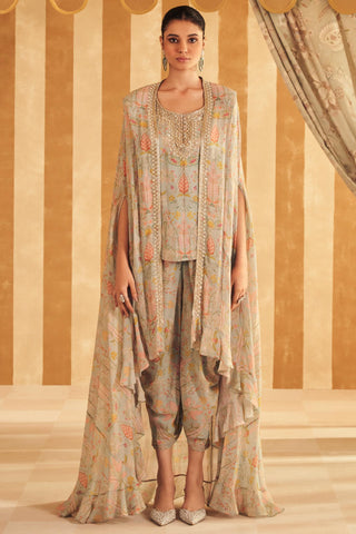 Blue gil hunar kurta cape set