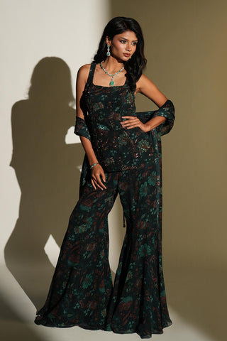 Palazzo Set Indian Wedding - Green Eka Palazzo Set by Kiyohra