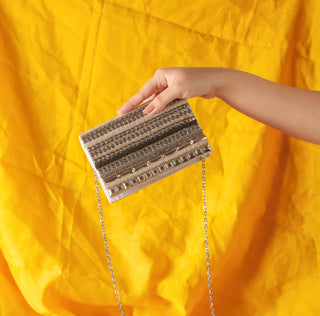 Silver sequcee clutch