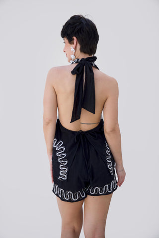 Black bonnes vacances ricks top