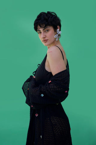 Black bonnes vacances emra kimono