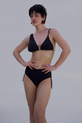 Black bonnes vacances kandy asymmetrical bikini