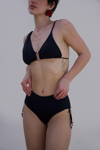 Black bonnes vacances kandy asymmetrical bikini