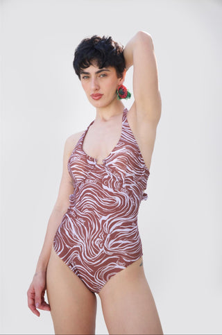 Brown bonnes vacances yala swimsuit