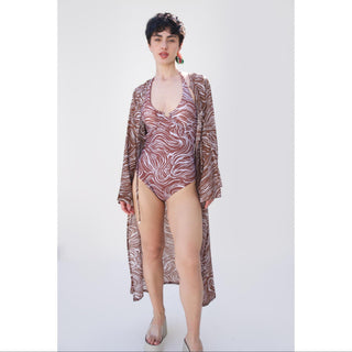 Brown bonnes vacances yala swimsuit