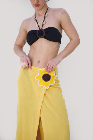 Yellow bonnes vacances sunflower pareo