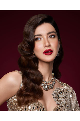 Beige jug mug sequin embroidered lehenga set