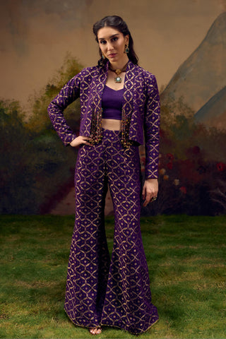 Jacket Set for Indian Wedding – Purple Naad Neelambari by Muskkaan Kapadia