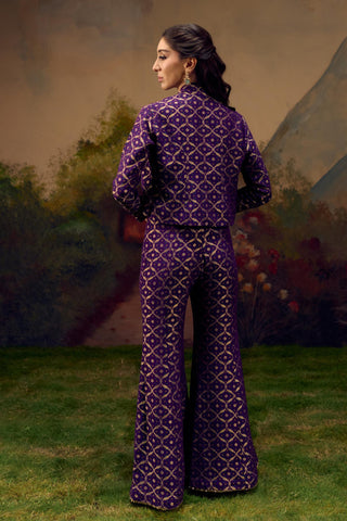 Jacket Set for Indian Wedding – Purple Naad Neelambari by Muskkaan Kapadia