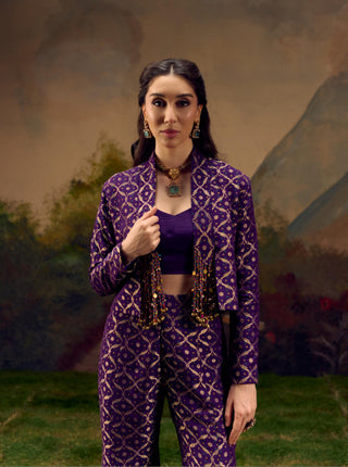 Jacket Set for Indian Wedding – Purple Naad Neelambari by Muskkaan Kapadia