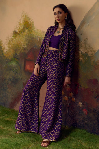 Jacket Set for Indian Wedding – Purple Naad Neelambari by Muskkaan Kapadia