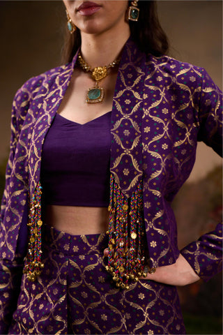 Jacket Set for Indian Wedding – Purple Naad Neelambari by Muskkaan Kapadia
