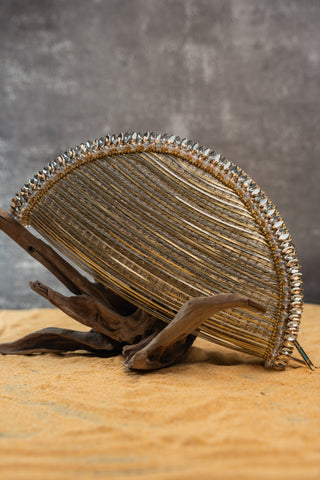 Silver gold hinted dome clutch, view 4, by Nayaab by Sonia at Mrs. G