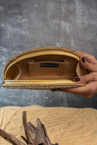 Silver gold hinted dome clutch, view 6, by Nayaab by Sonia at Mrs. G