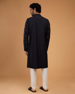 Blue dori work ojis kurta set