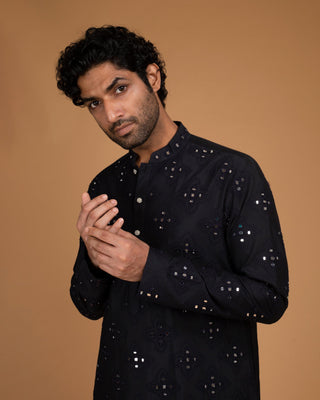 Blue dori work ojis kurta set