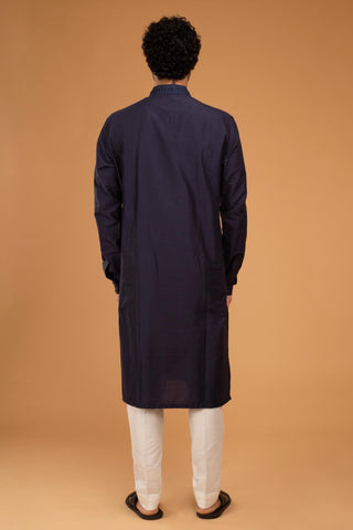 Blue aari embroidery kurta with pant