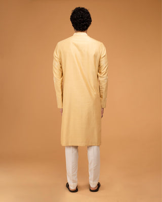 Beige dori embriodry kurta set