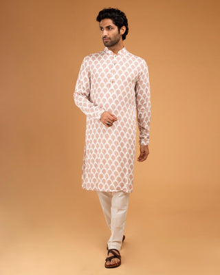 Peach ojis kurta set