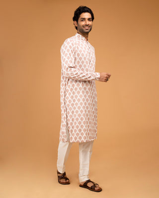 Peach ojis kurta set