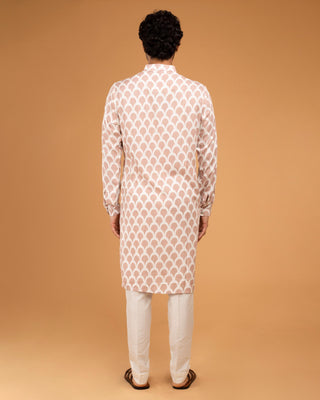 Peach ojis kurta set