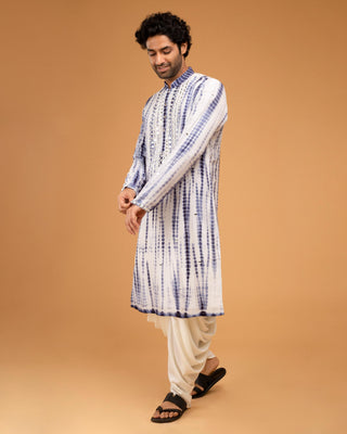 Blue mirror kurta set