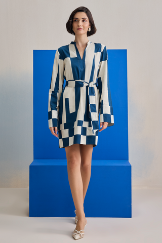 Short Dress for Contemporary Wear - Navy Marina Club Riviera Short Dress by Zazu at Mrs. G