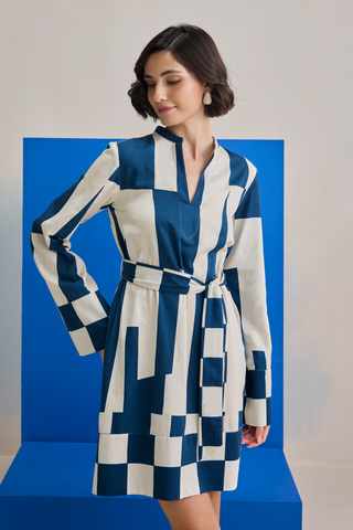 Short Dress for Contemporary Wear - Navy Marina Club Riviera Short Dress by Zazu at Mrs. G
