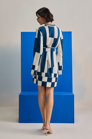 Short Dress for Contemporary Wear - Navy Marina Club Riviera Short Dress by Zazu at Mrs. G