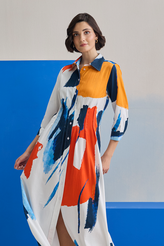 Maxi Dress for Contemporary Wear - Azure Marina Club Tide Maxi Dress by Zazu at Mrs. G