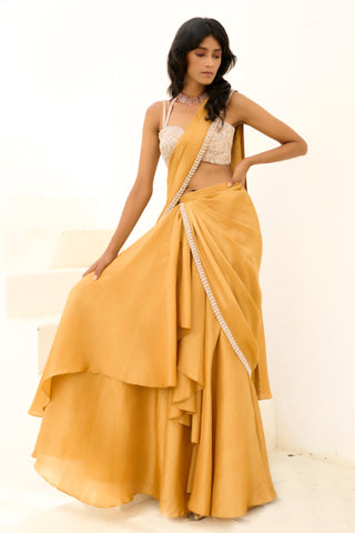 Saree Indian Wedding - Gold Manya Saree by Chamee & Palak