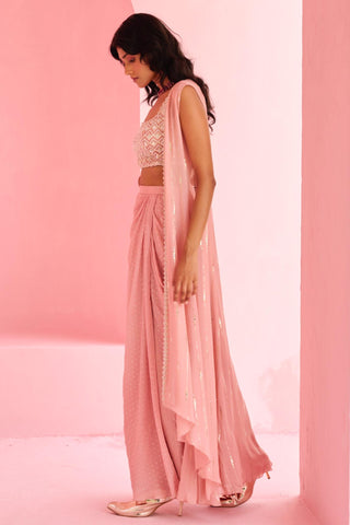 Jacket Set Traditional Wear - Pink Ines Jacket Set by Chamee & Palak