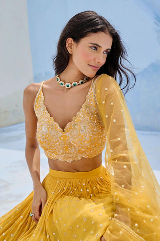 Lehenga Indian Wedding - Yellow Zohra Lehenga by Chamee & Palak