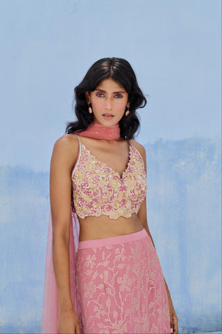 Lehenga Indian Wedding - Pink Fiza Lehenga by Chamee & Palak