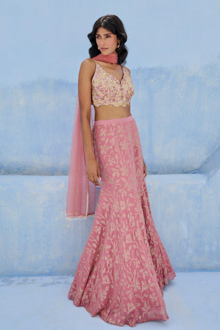 Lehenga Indian Wedding - Pink Fiza Lehenga by Chamee & Palak
