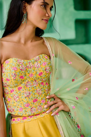 Lehenga Indian Wedding - Yellow Falak Lehenga by Chamee & Palak
