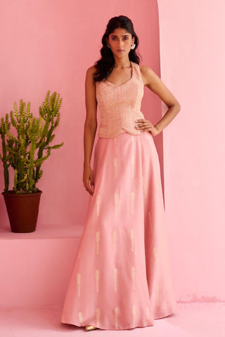 Lehenga Indian Wedding - Peach Amal Lehenga by Chamee & Palak