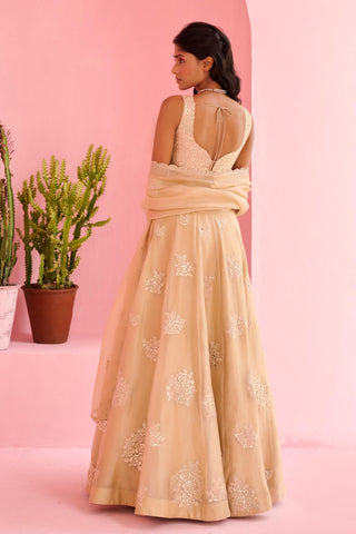 Lehenga Indian Wedding - Beige Adah Lehenga by Chamee & Palak
