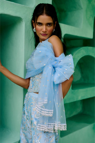 Palazzo Set Traditional Wear - Blue Mahin Palazzo Set by Chamee & Palak