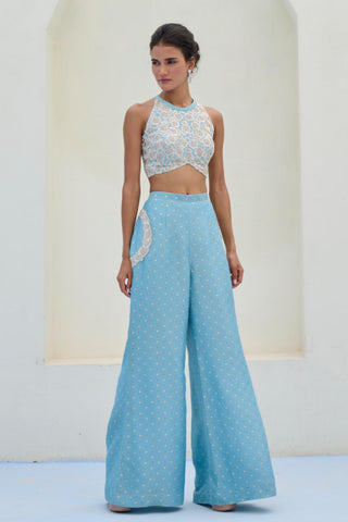 Cape Set Traditional Wear - Blue Lara Cape Set by Chamee & Palak
