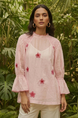 Top Contemporary Wear - Pink Floral by The Loom Art