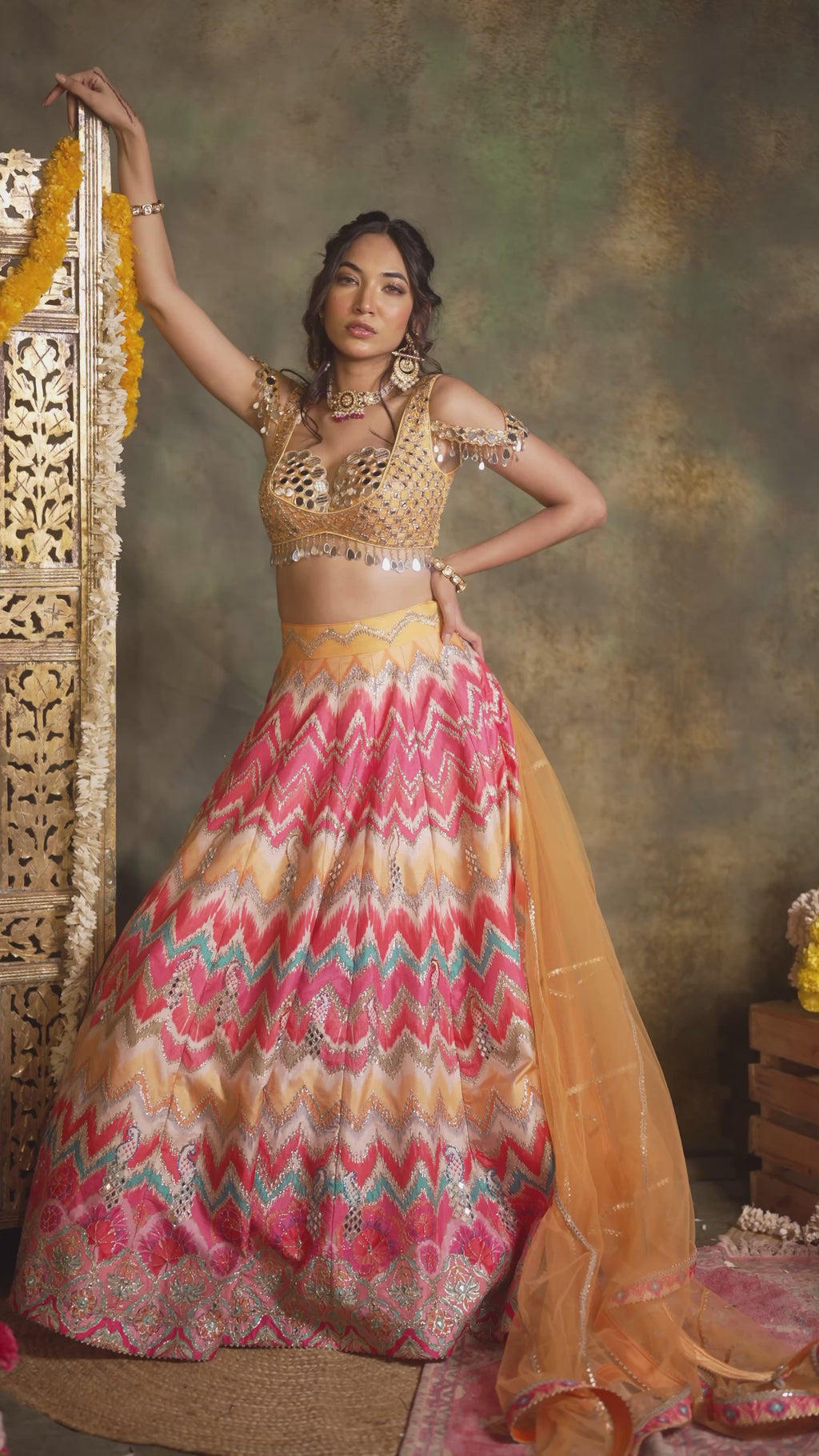 Lehenga Set for Indian Wedding - Peacock Sheesh Ensemble by Archana Kochhar