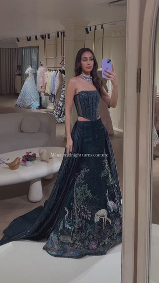 Blue Lehenga Set for Indian Weddings – Whispers of the Nightfall by Rianta's