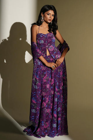 Palazzo Set Traditional Wear - Purple Florence Palazzo by Kiyohra
