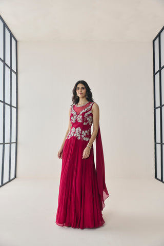 Gown for Indian Wedding - Pink Material Girl Evelina Gown by Seema Thukral at Mrs. G